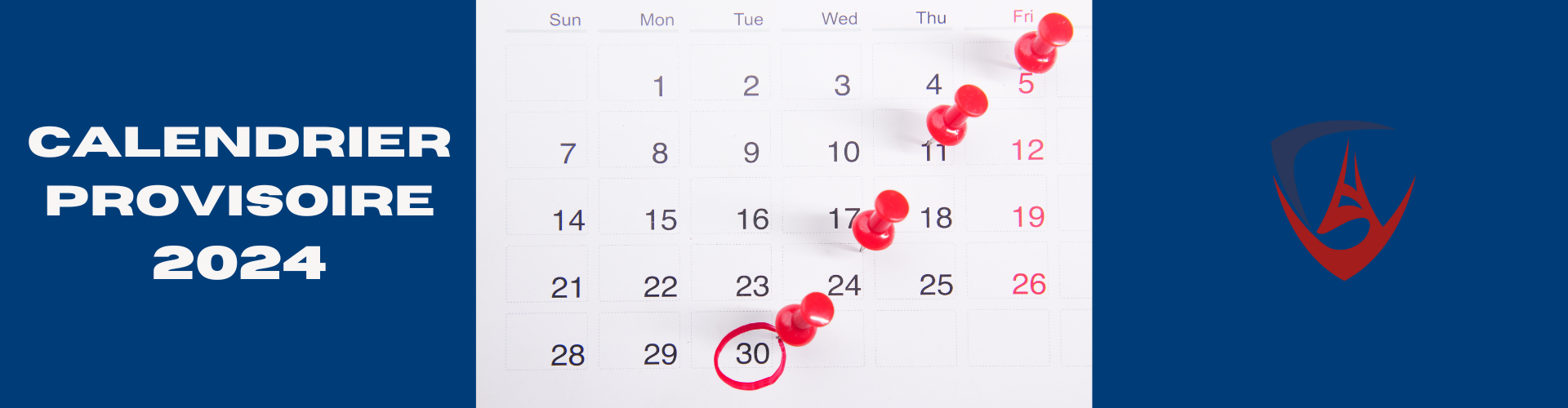Calendrier Provisoire 2024